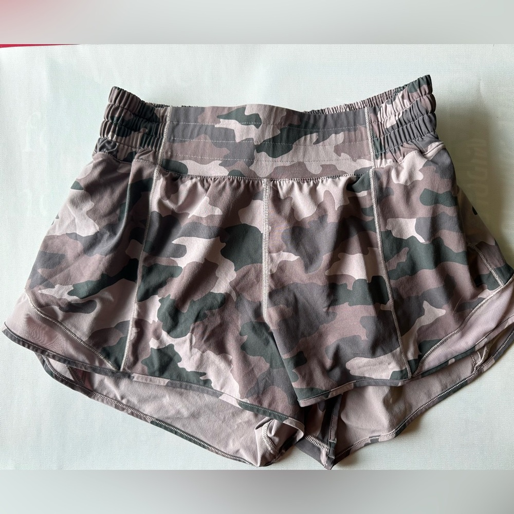 Lululemon Mauve Camo running shorts 6